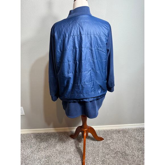 Chico's Zenergy jacket blue quilted knit cuffs & adjustable hemline  Sz 3 US XL - Picture 7 of 10